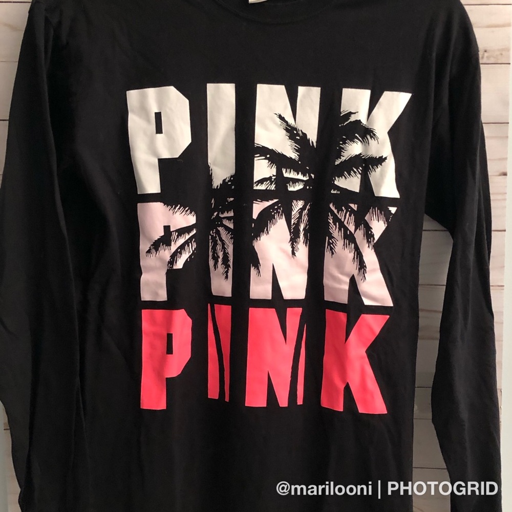 PINK VS Long-sleeve T-shirt with Palm Trees
